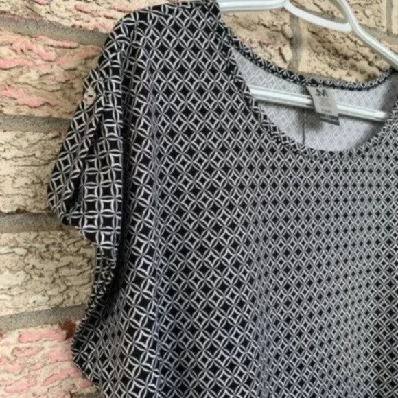 Jonathan Martin black grey geometric pattern top Large - Picture 2 of 7